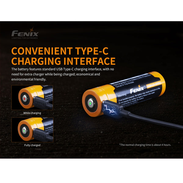 Fenix ARB-L21-5000U USB-Rechargeable 5000mAh 21700 Li-ion Battery Fenix ARB-L21-5000U USB-Rechargeable 5000mAh 21700 Li-ion Battery