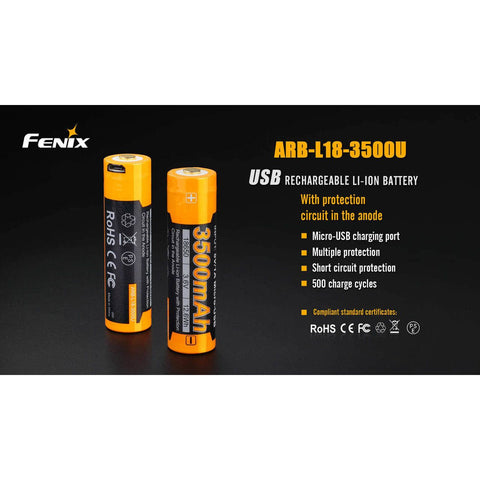 Fenix 18650 Battery Rechargeable - Fenix Lighting