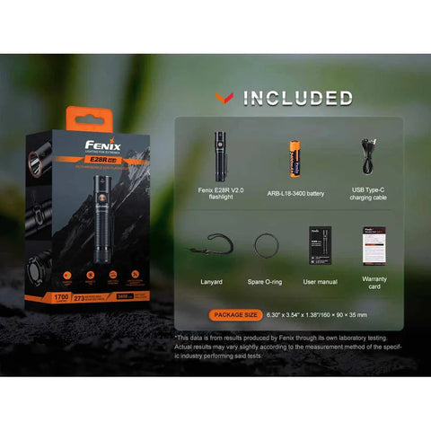 fenix e28r rechargeable flashlight V2.0 EDC Flashlight, 1700 Lumen USB-C Compact Pocket Size with Magnetic Tail Fenix E28R Fenix E28R Rechargeable Flashlight