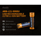 Fenix ARB-L21-5000U USB-Rechargeable 5000mAh 21700 Li-ion Battery