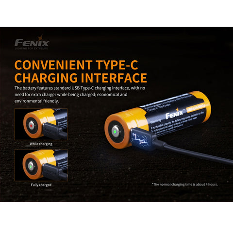 fenix flashlight battery Fenix ARB-L21-5000U USB-Rechargeable 5000mAh 21700 Li-ion Battery